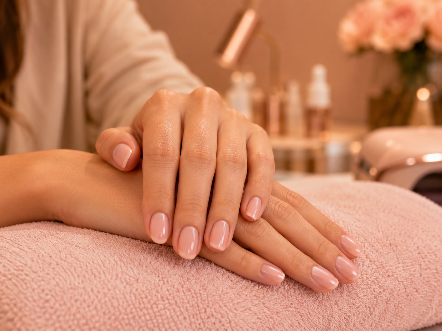 A freshly finished gel manicure